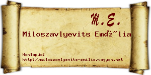 Miloszavlyevits Emília névjegykártya